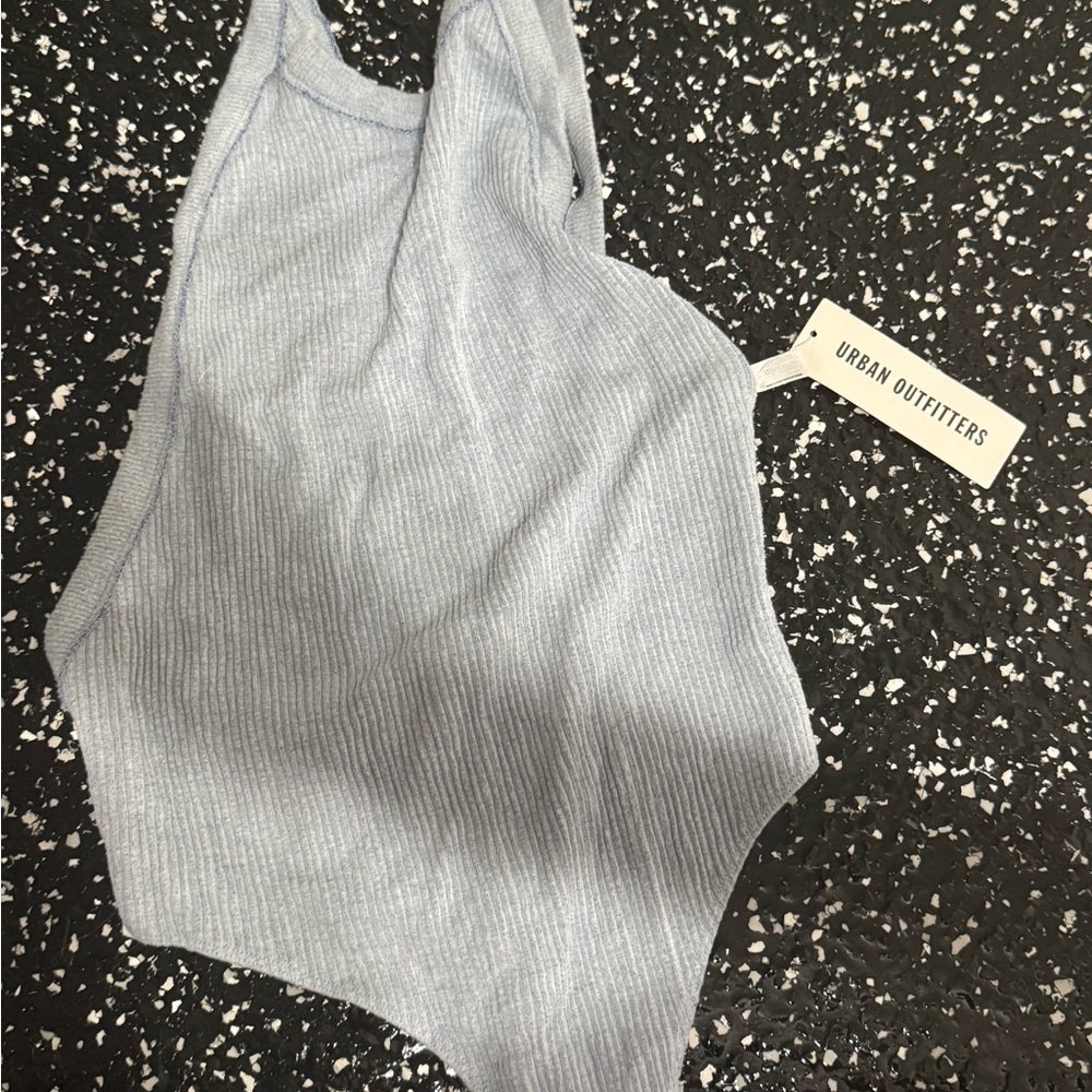Urban Outfitters Sky Blue Ribbed Bodysuit